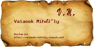 Valasek Mihály névjegykártya
