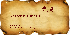 Valasek Mihály névjegykártya